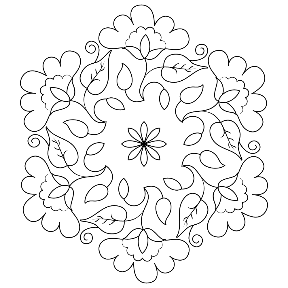 Flower Buds Kolam Coloring Page Md Coloring Page — Free Printable — free printable coloring page