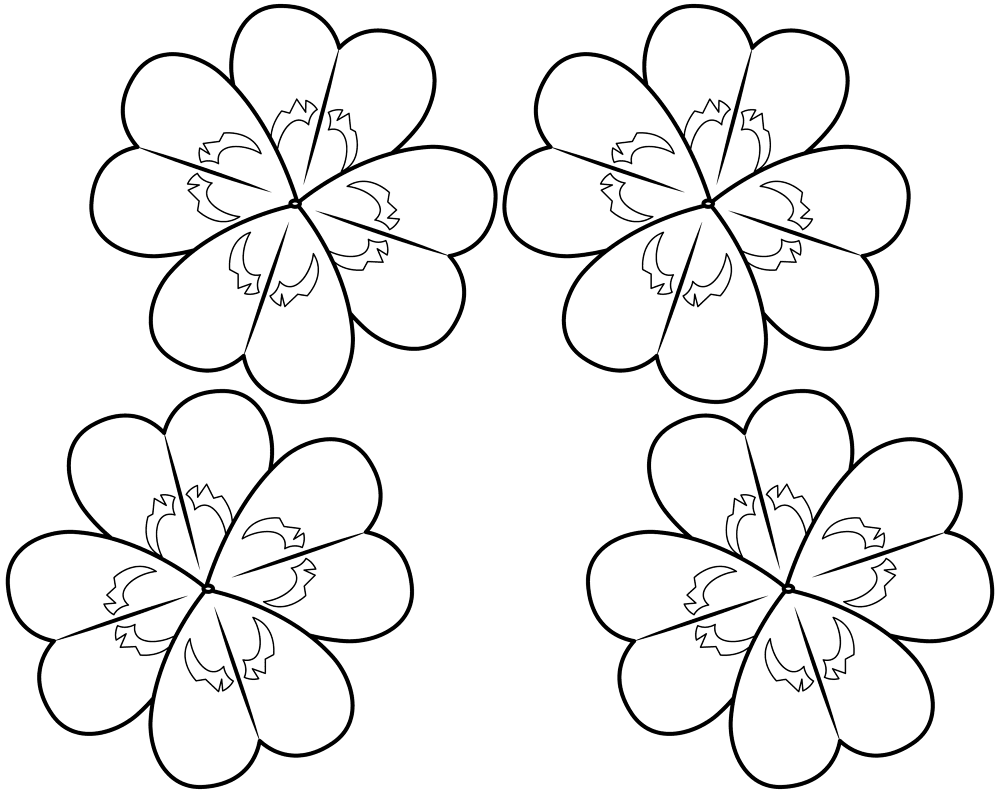 Four Leaf Clovers Coloring Page Md Coloring Page — Free Printable — free printable coloring page