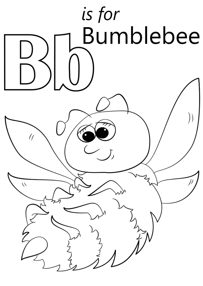 Letter B Is For Bumblebee Coloring Page Md Coloring Page — Free Printable — free printable coloring page