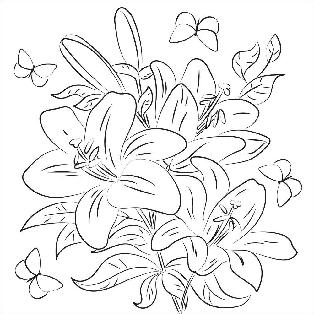 Lilies Coloring Page Md Coloring Page — Free Printable — free printable coloring page