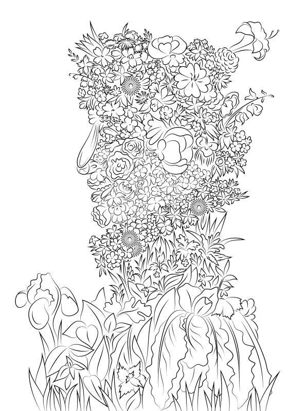 Spring By Giuseppe Arcimboldo Coloring Pages Md Coloring Page — Free Printable — free printable coloring page