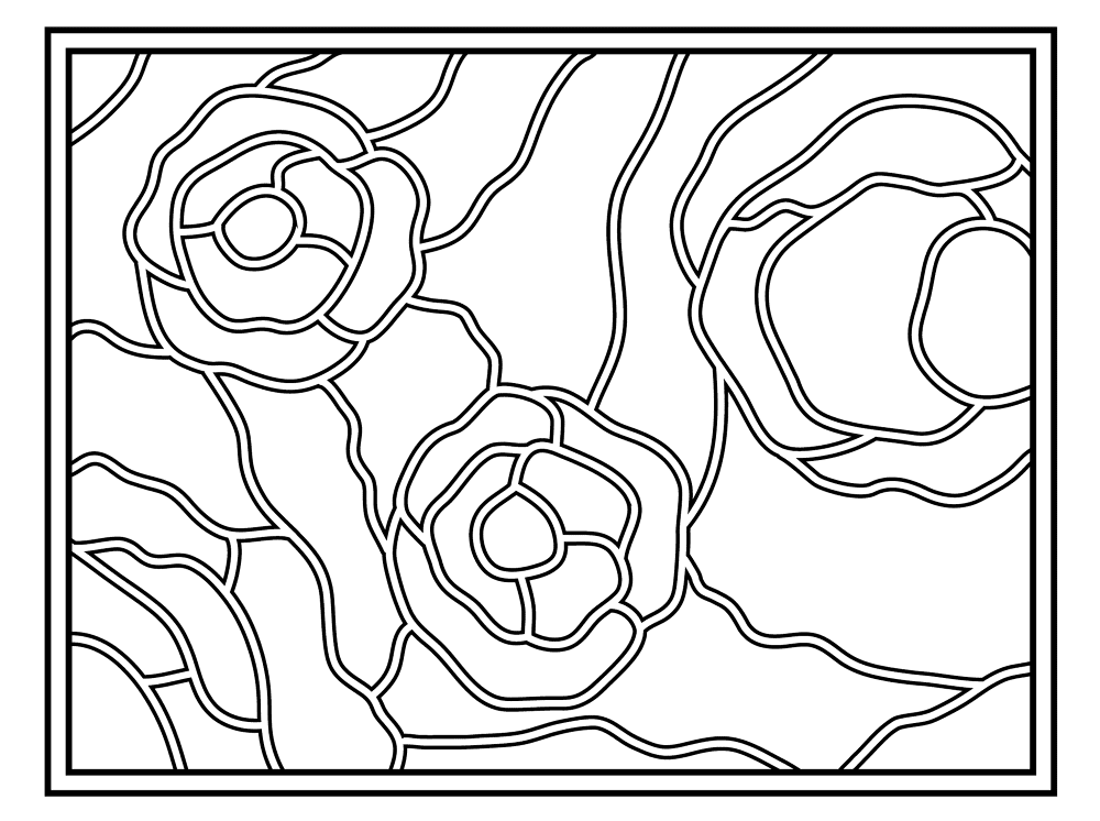 Starry Night Stained Glass Coloring Page Md Coloring Page — Free Printable — free printable coloring page