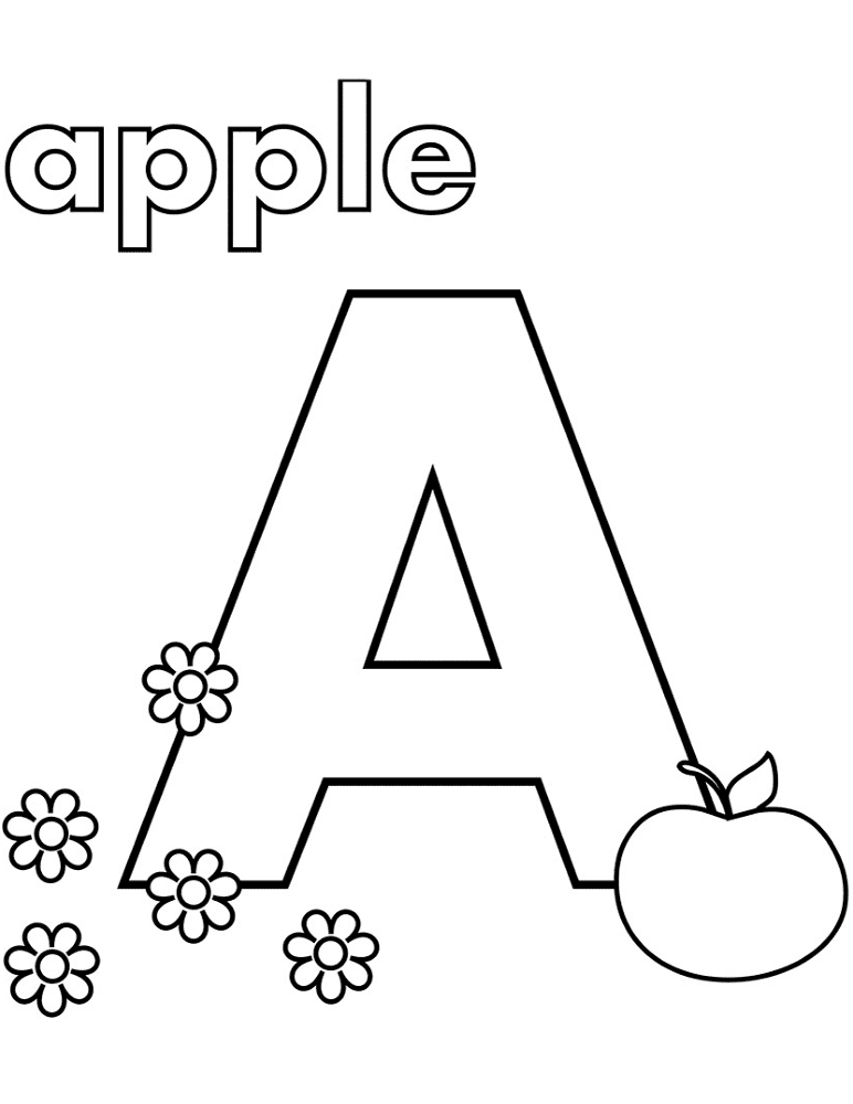 A Is For Apple Coloring Page Md Coloring Page — Free Printable — free printable coloring page