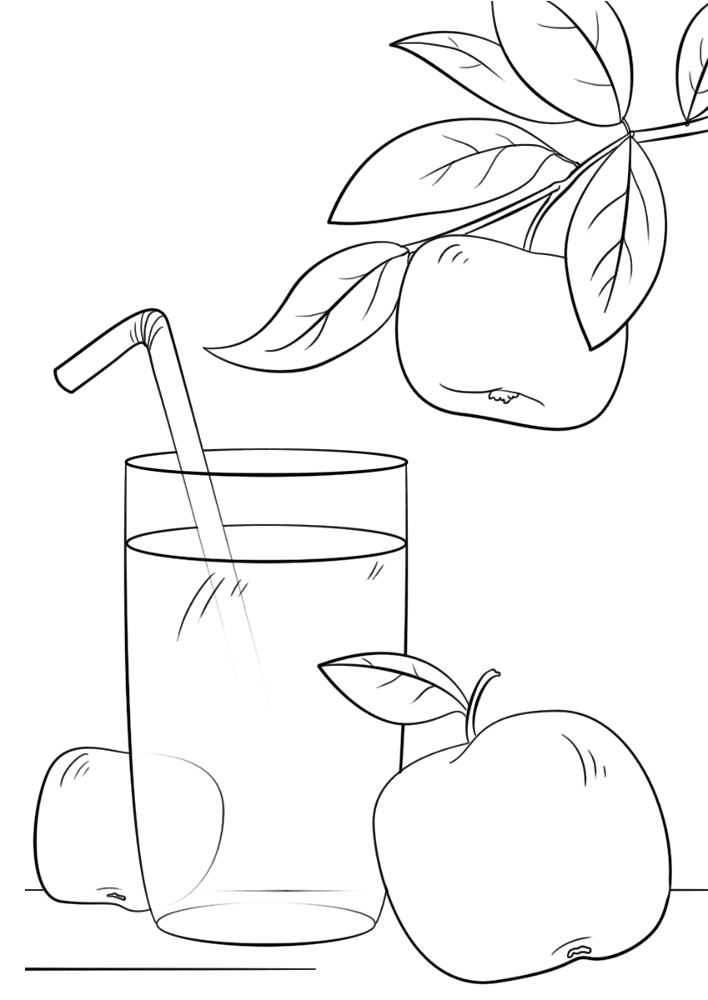 Apple Juice Coloring Page Md Coloring Page — Free Printable — free printable coloring page