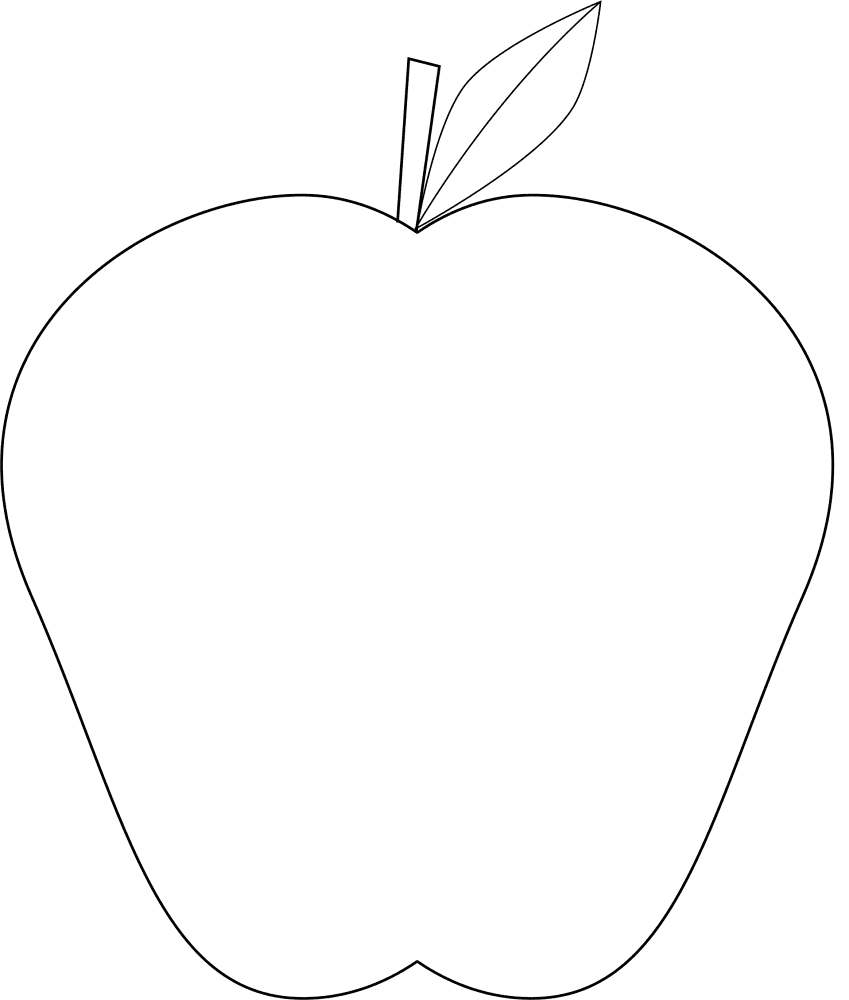 Apple Outline Coloring Page Md Coloring Page — Free Printable — free printable coloring page