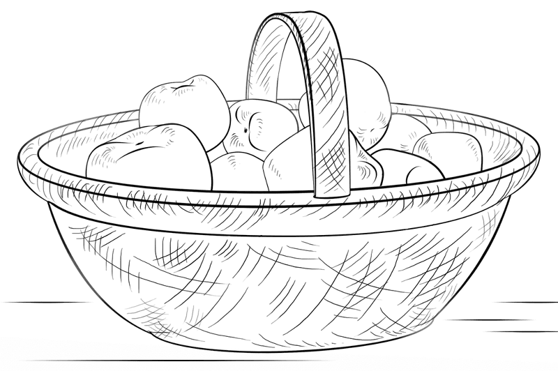 Basket With Apples Coloring Page Md Coloring Page — Free Printable — free printable coloring page