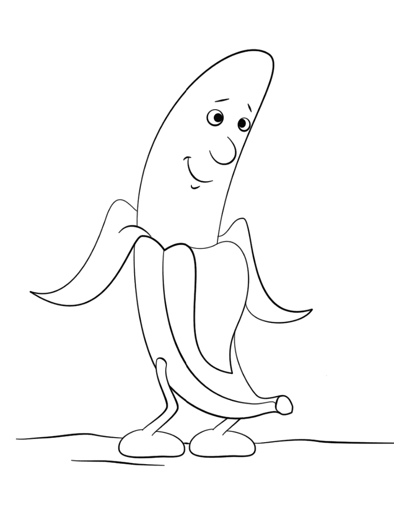 Cartoon Banana Coloring Page Md Coloring Page — Free Printable — free printable coloring page