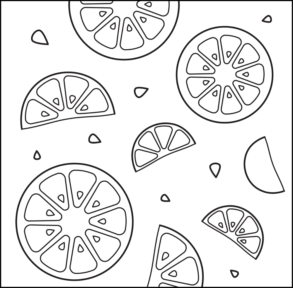 Citrus Fruit Pattern Coloring Page Md Coloring Page — Free Printable — free printable coloring page