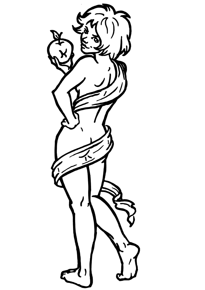 Eve With Apple Coloring Page Md Coloring Page — Free Printable — free printable coloring page