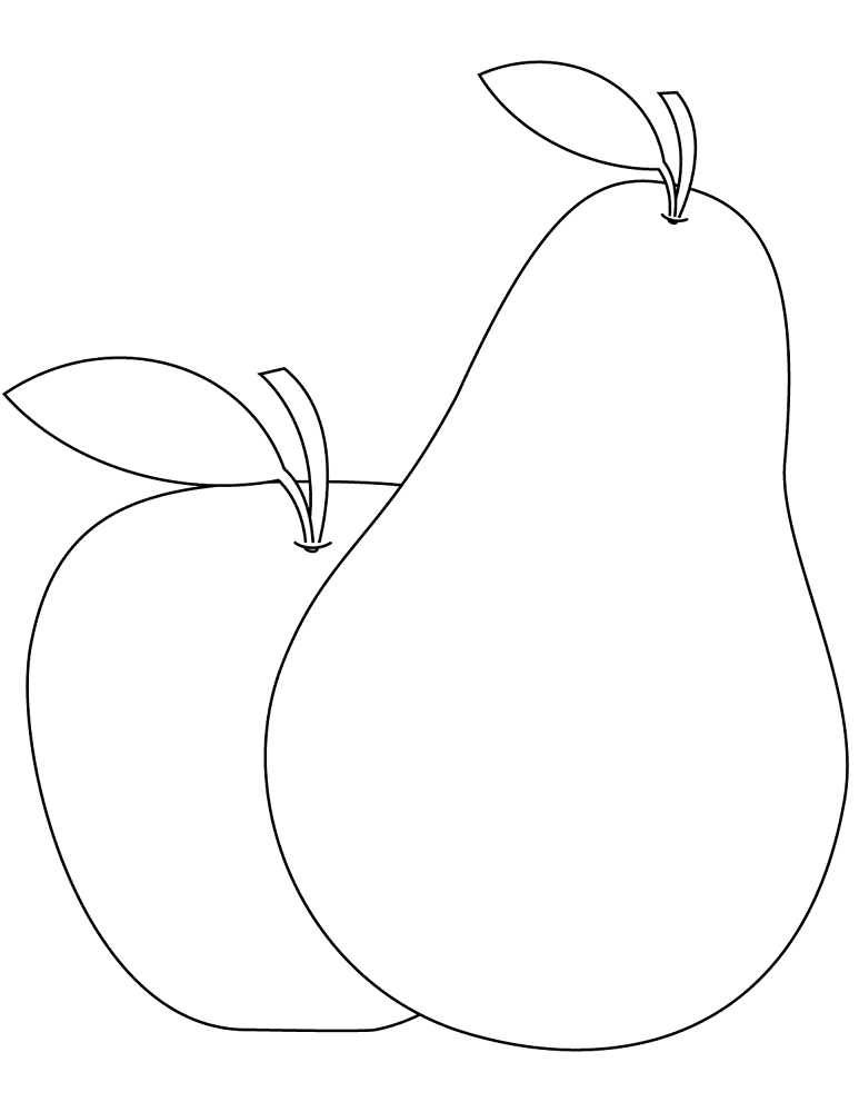 Pear And Apple Coloring Page Md Coloring Page — Free Printable — free printable coloring page