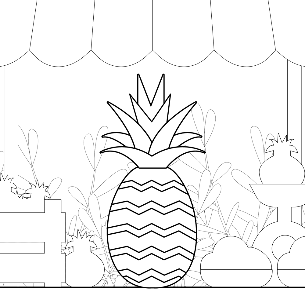 Pinapple 2 Coloring Page Md Coloring Page — Free Printable — free printable coloring page