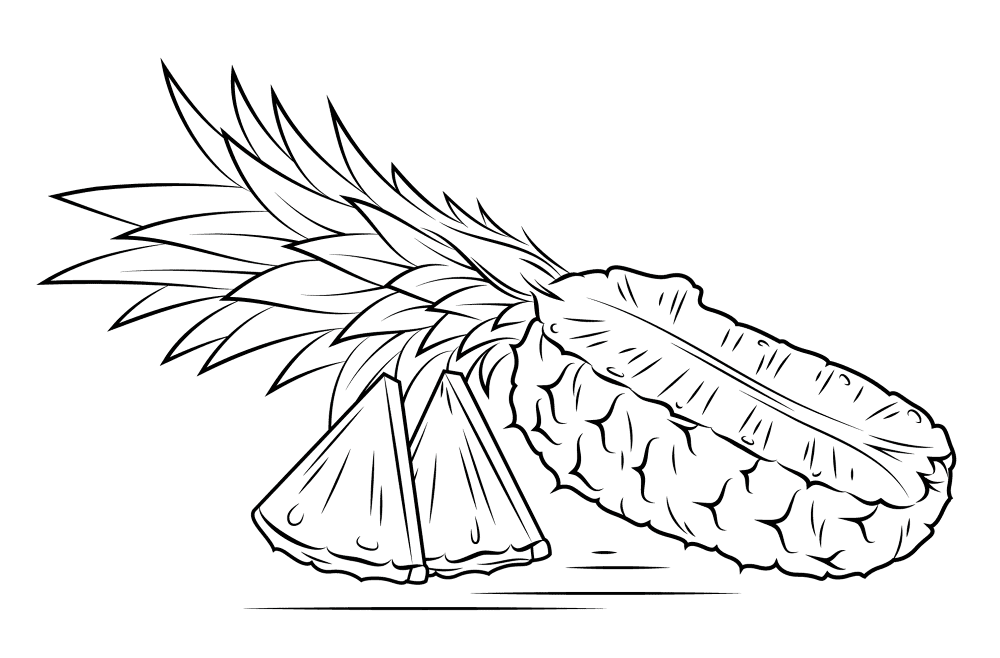 Pineapple Cut In Half Coloring Page Md Coloring Page — Free Printable — free printable coloring page