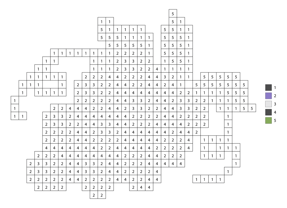 Pixel Grape Color By Number 1 Md Coloring Page — Free Printable — free printable coloring page