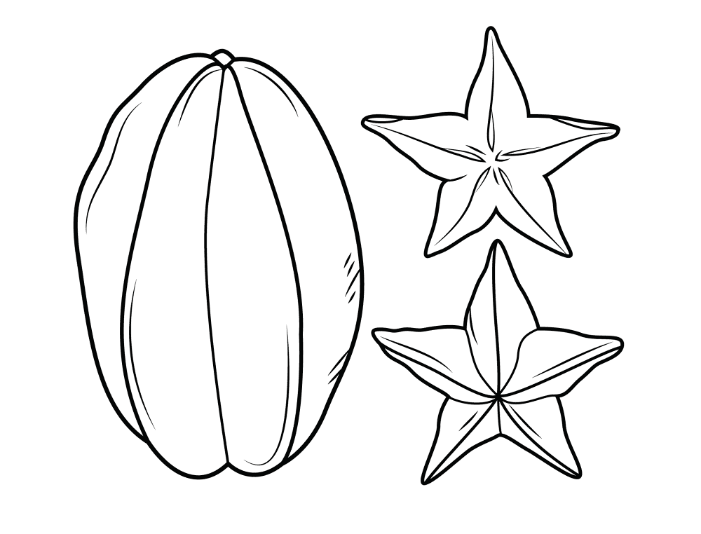 Star Fruit 1 Coloring Page Md Coloring Page — Free Printable — free printable coloring page