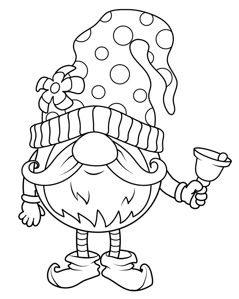 Christmas Gnome 2 Coloring Page Md Coloring Page — Free Printable — free printable coloring page