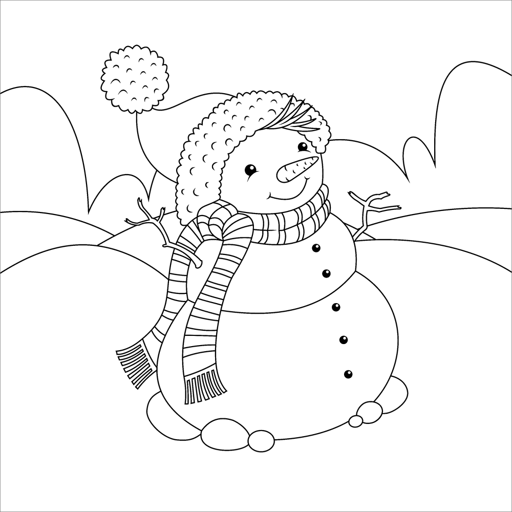 Christmas Snowman Coloring Page Md Coloring Page — Free Printable — free printable coloring page