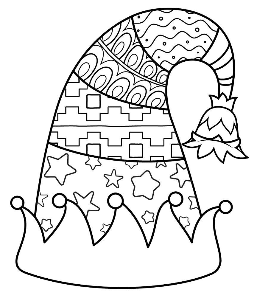 Elf Hat 3 Coloring Page Md Coloring Page — Free Printable — free printable coloring page