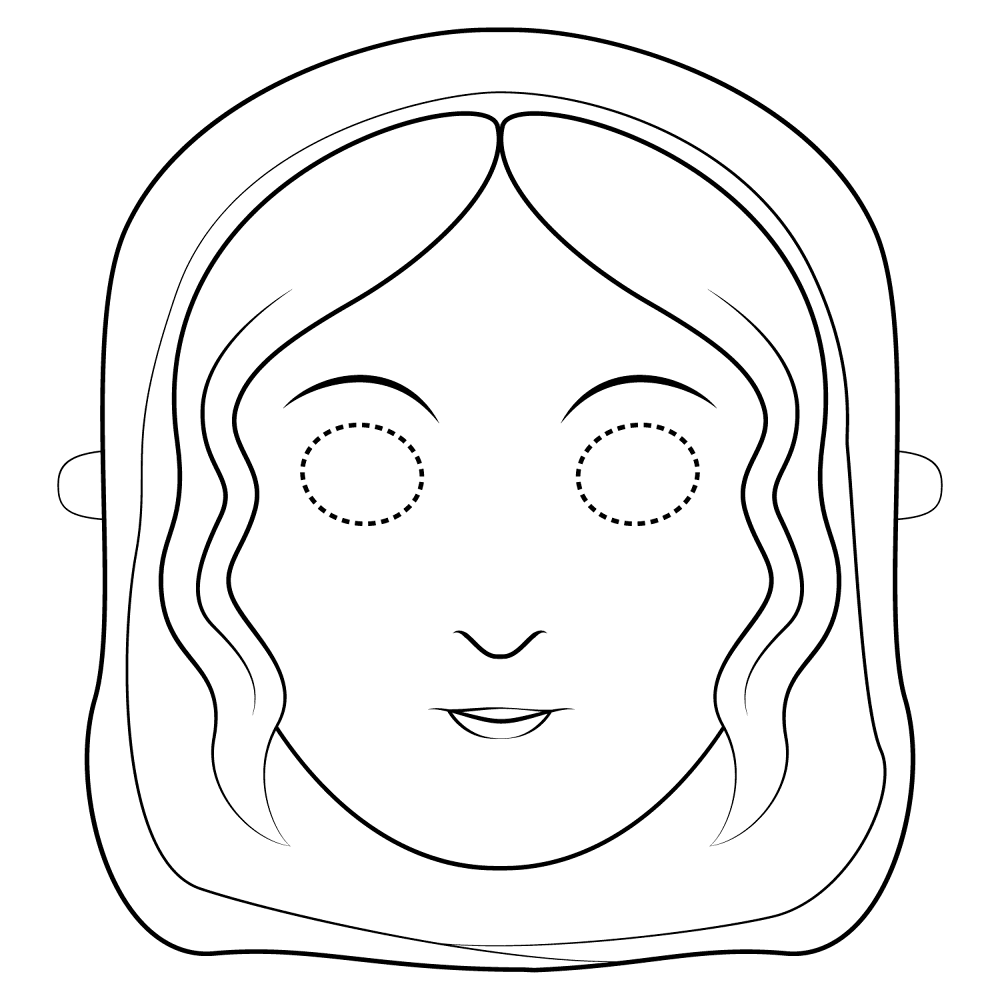 Mary Mask Coloring Page Md Coloring Page — Free Printable — free printable coloring page