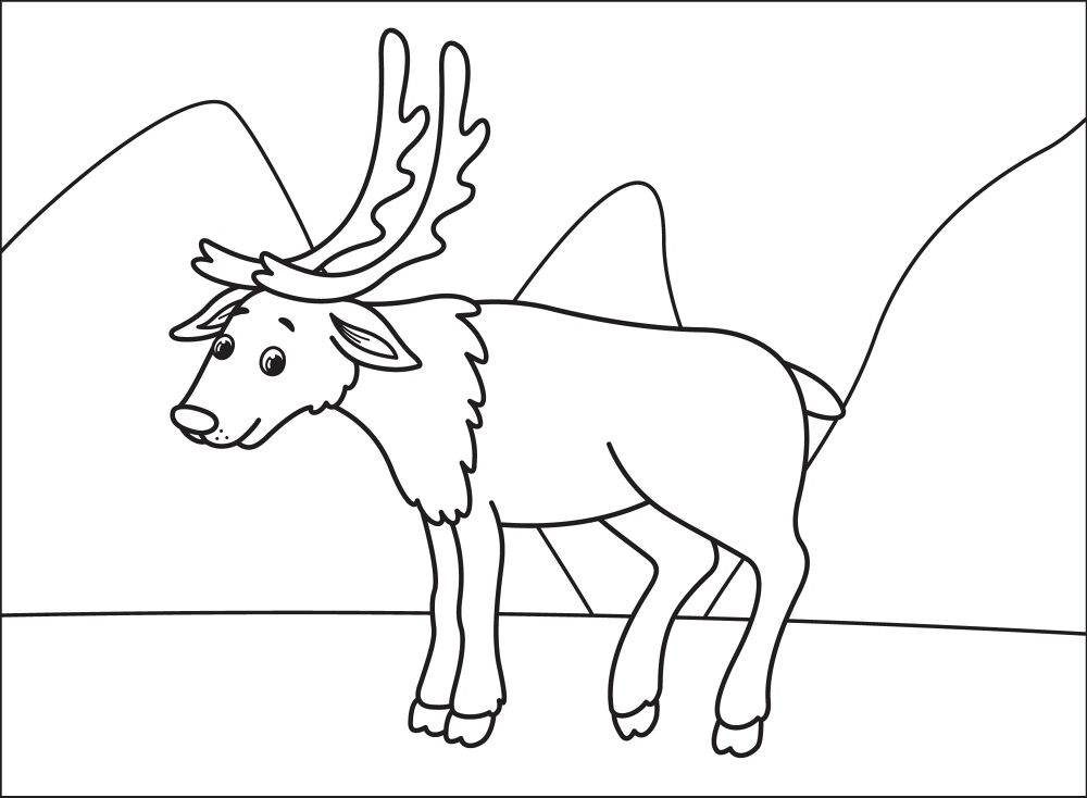 Reindeer Coloring Page Md Coloring Page — Free Printable — free printable coloring page