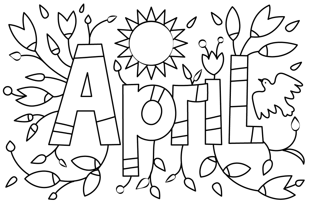 April Coloring Page Md Coloring Page — Free Printable — free printable coloring page