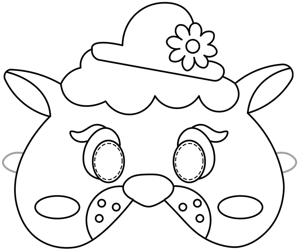 Easter Animal Mask With Hat Md Coloring Page — Free Printable — free printable coloring page