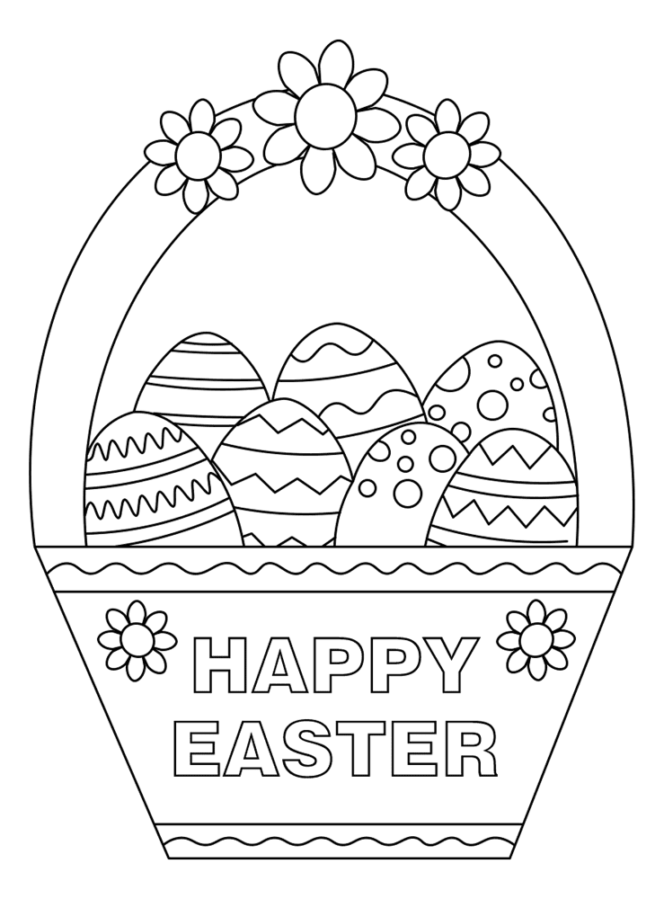 Easter Basket With Eggs Md Coloring Page — Free Printable — free printable coloring page
