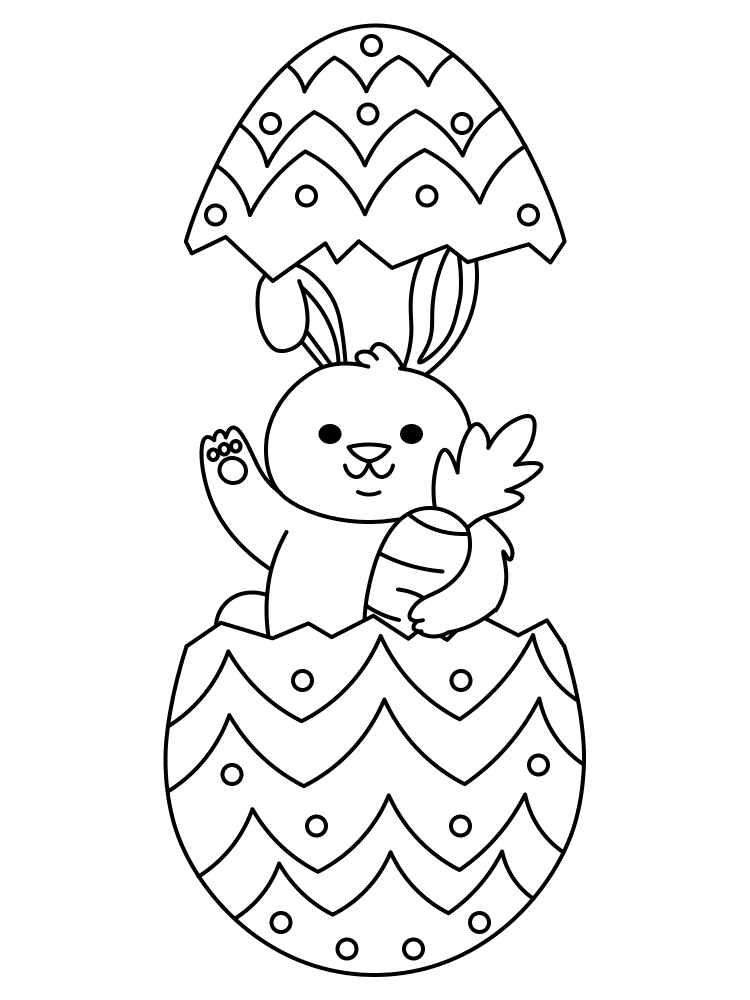Easter Bunny In Egg Md Coloring Page — Free Printable — free printable coloring page