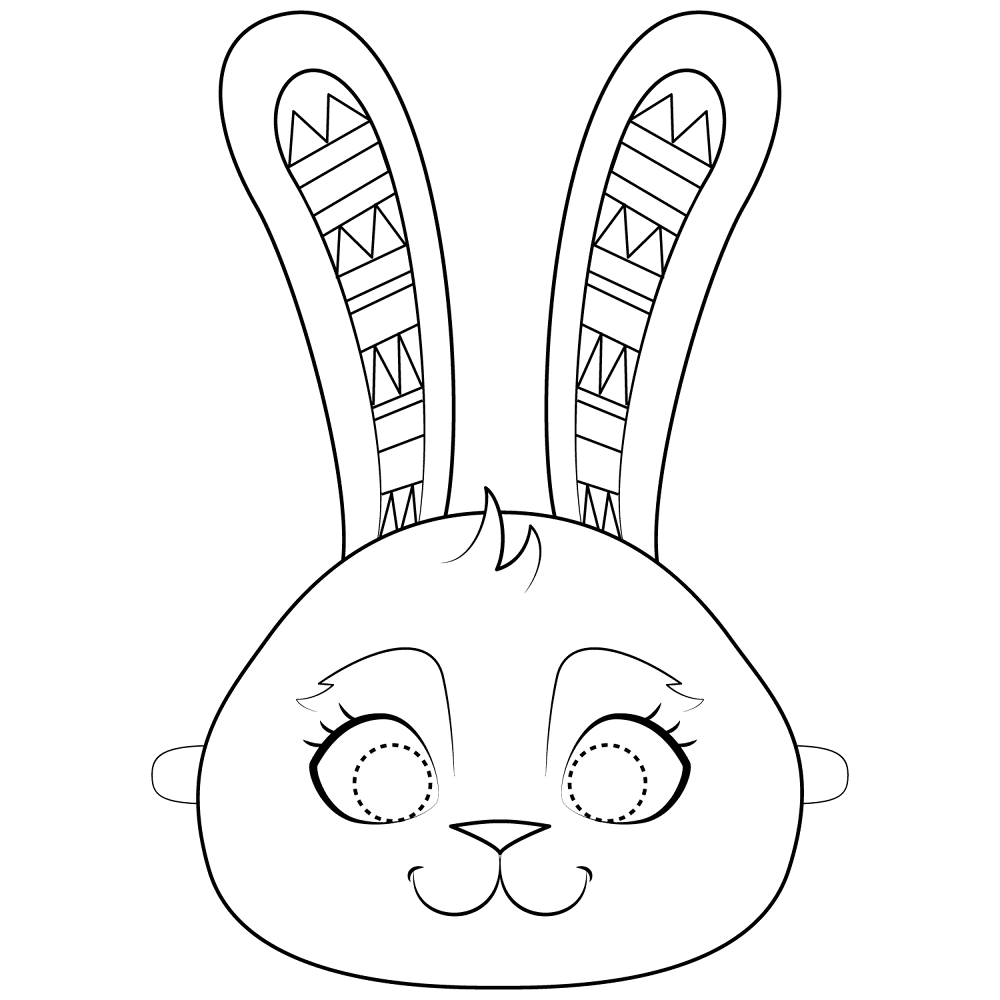 Easter Bunny Mask Coloring Page Md Coloring Page — Free Printable — free printable coloring page