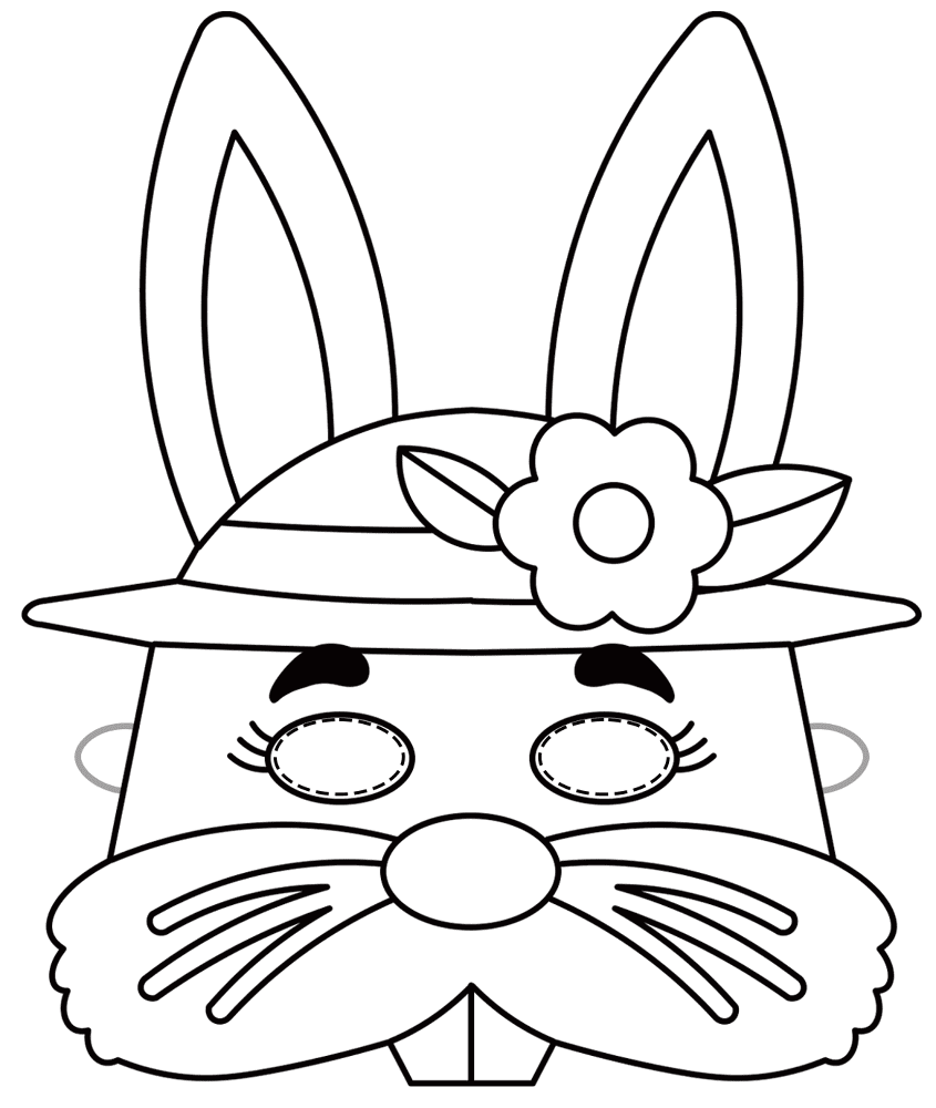 Easter Bunny Paper Mask 1 Md Coloring Page — Free Printable — free printable coloring page