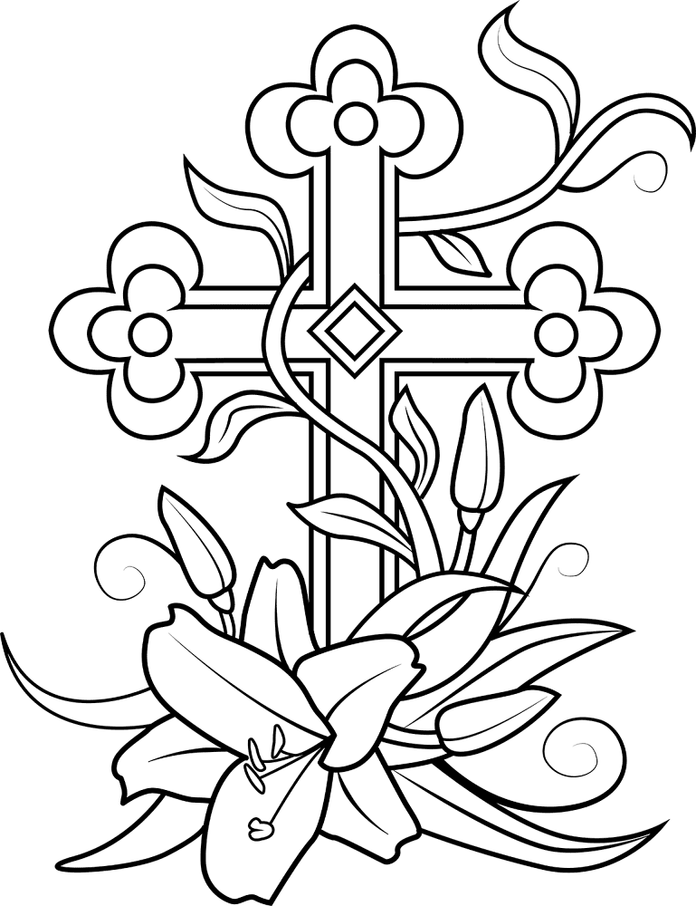 Easter Cross 2 Coloring Page Md Coloring Page — Free Printable — free printable coloring page
