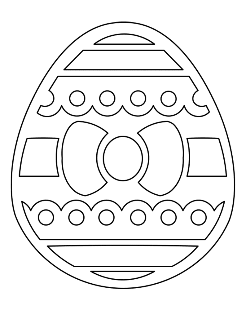Easter Egg Decoration With Bow Md Coloring Page — Free Printable — free printable coloring page