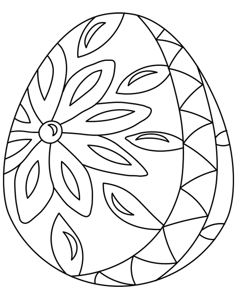 Easter Egg Decoration With Floral Pattern Md Coloring Page — Free Printable — free printable coloring page