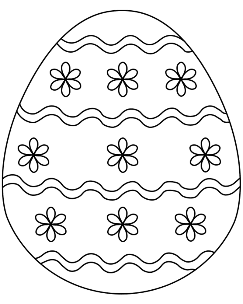 Easter Egg Decoration With Flowers Md Coloring Page — Free Printable — free printable coloring page