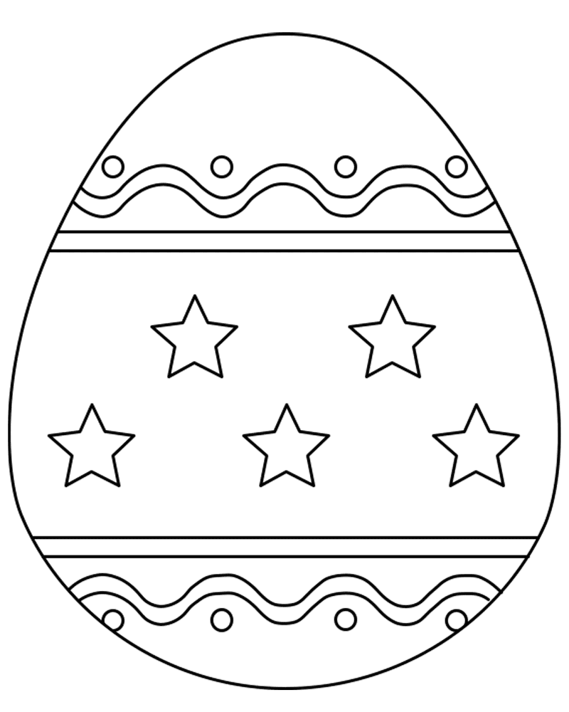 Easter Egg Decoration With Stars 2 Md Coloring Page — Free Printable — free printable coloring page