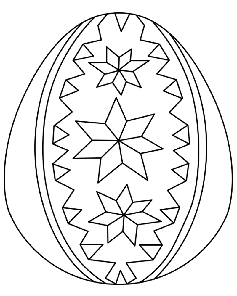 Easter Egg Decoration With Stars Md Coloring Page — Free Printable — free printable coloring page