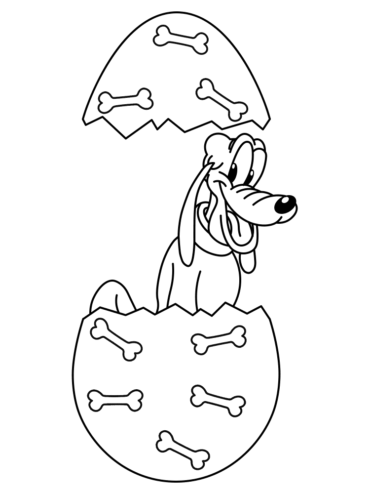 Easter Egg Dog Pluto Md Coloring Page — Free Printable — free printable coloring page