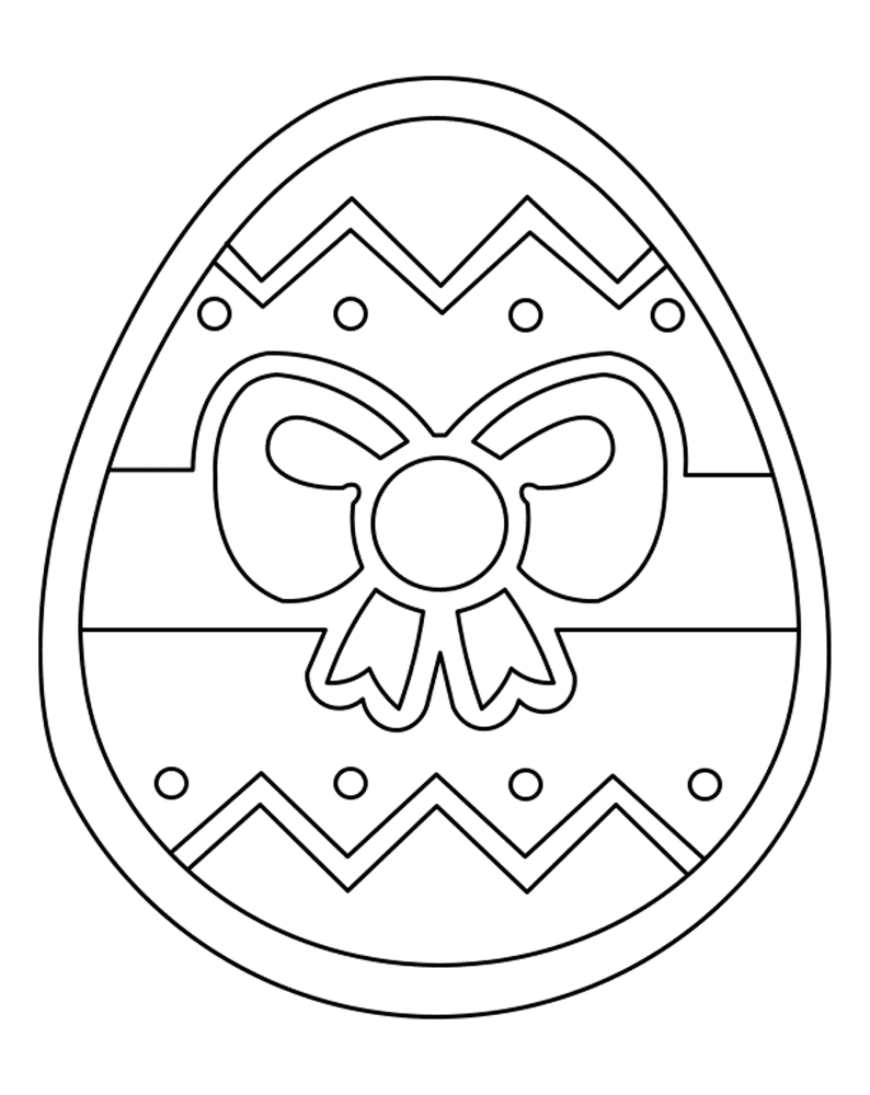 Easter Egg With Bow Decoration Md Coloring Page — Free Printable — free printable coloring page