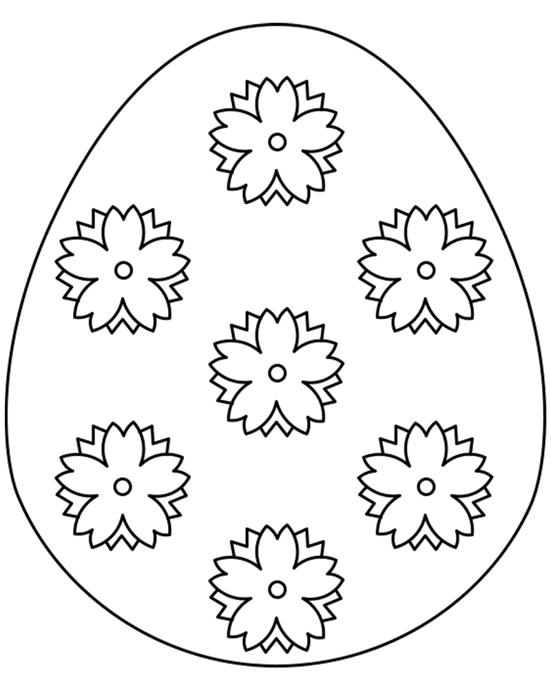 Easter Egg With Flower Decorations Md Coloring Page — Free Printable — free printable coloring page
