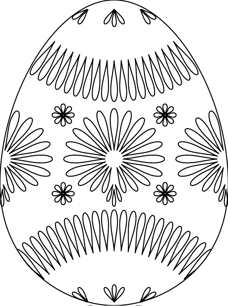 Easter Egg With Flower Pattern Coloring Page Md Coloring Page — Free Printable — free printable coloring page
