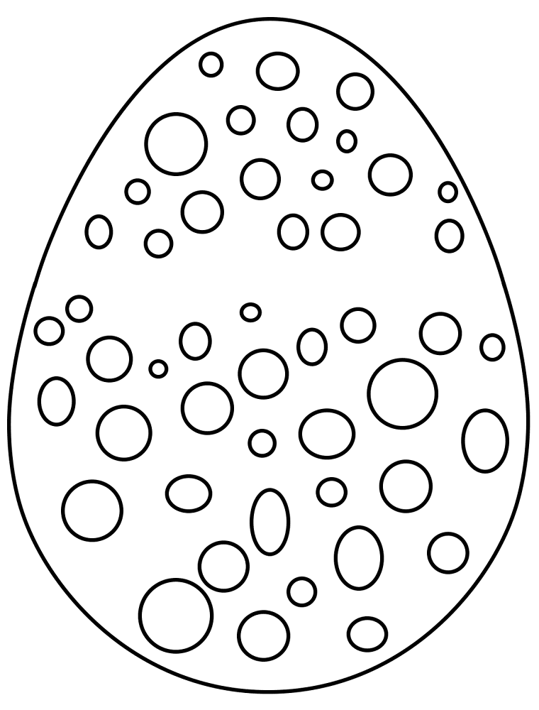 Easter Egg With Polka Dots Md Coloring Page — Free Printable — free printable coloring page