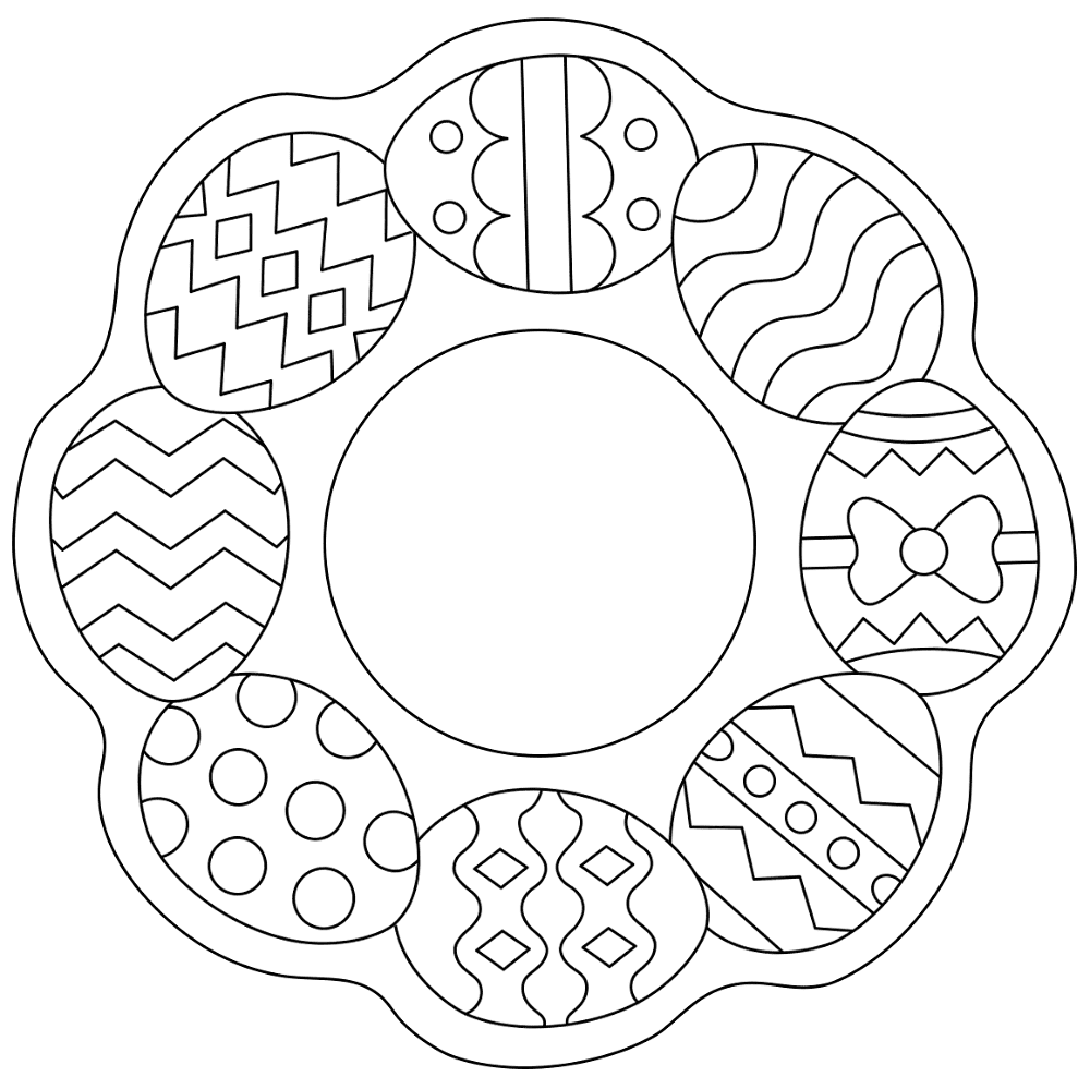 Easter Egg Wreath Decoration 2 Md Coloring Page — Free Printable — free printable coloring page