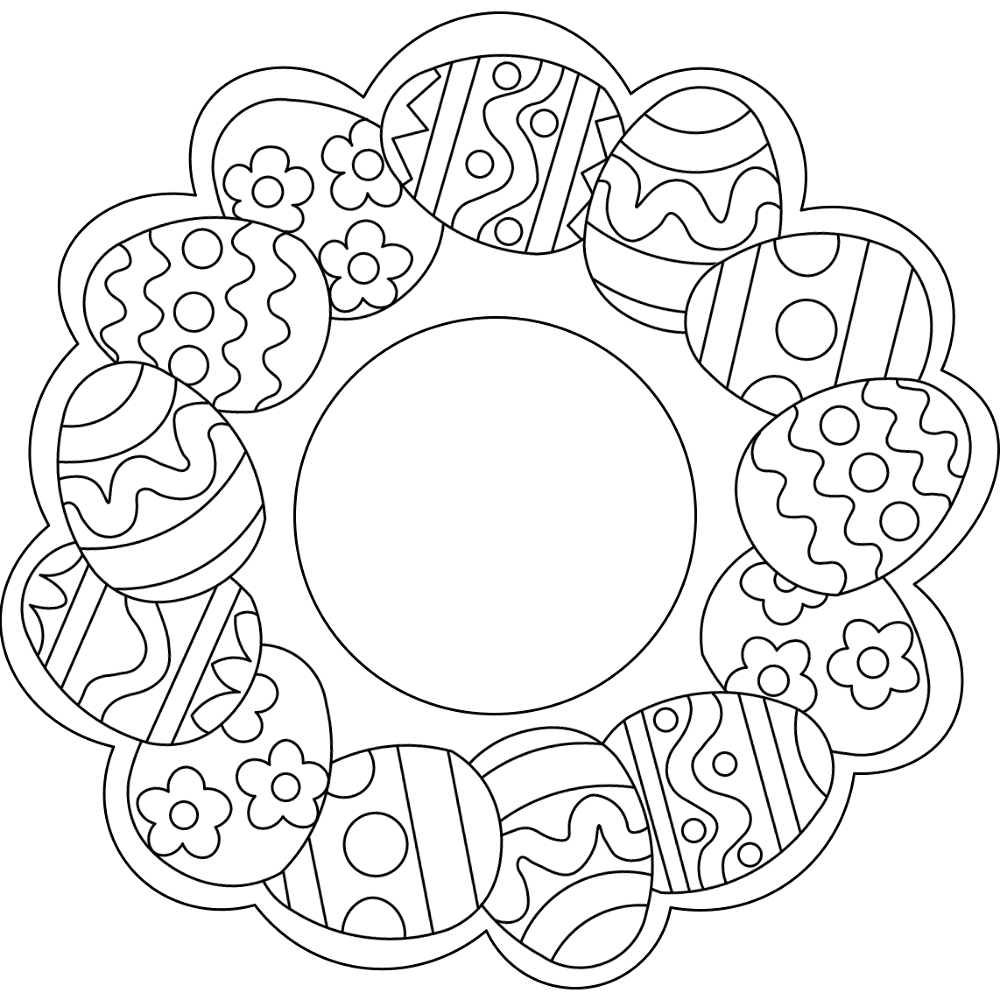 Easter Egg Wreath Decoration Md Coloring Page — Free Printable — free printable coloring page