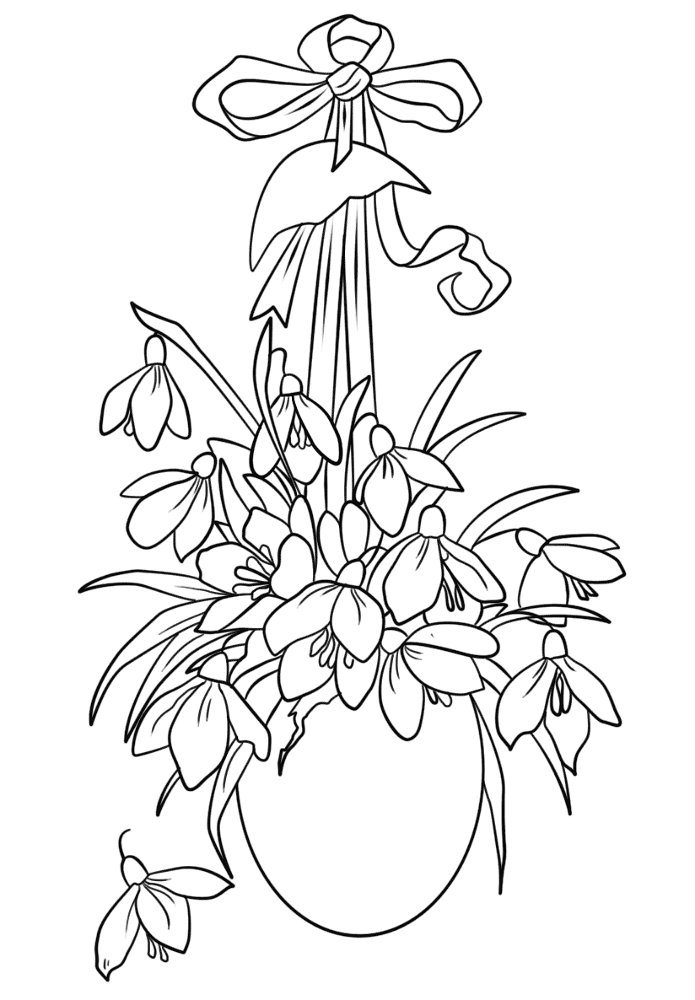 Easter Flowers Coloring Page Md Coloring Page — Free Printable — free printable coloring page