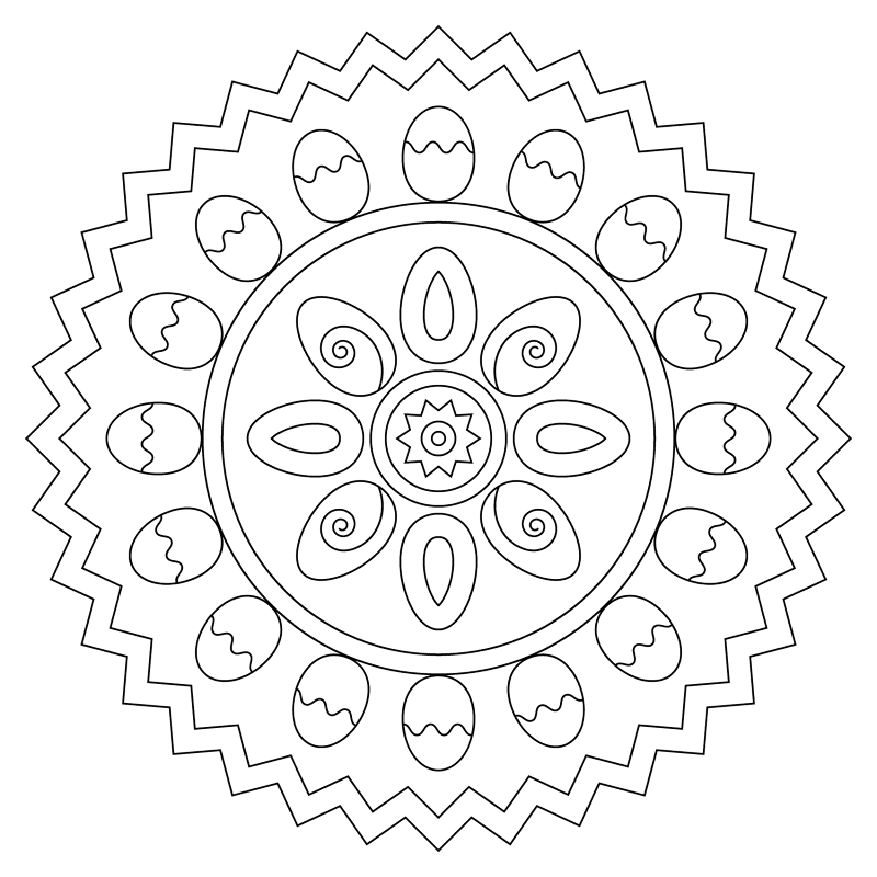Easter Mandala With Eggs Coloring Page Md Coloring Page — Free Printable — free printable coloring page