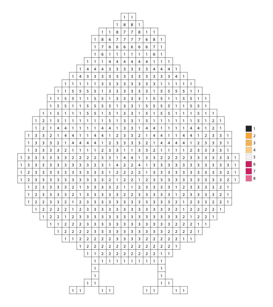 Pixel Chicks Color By Number 1 Md Coloring Page — Free Printable — free printable coloring page