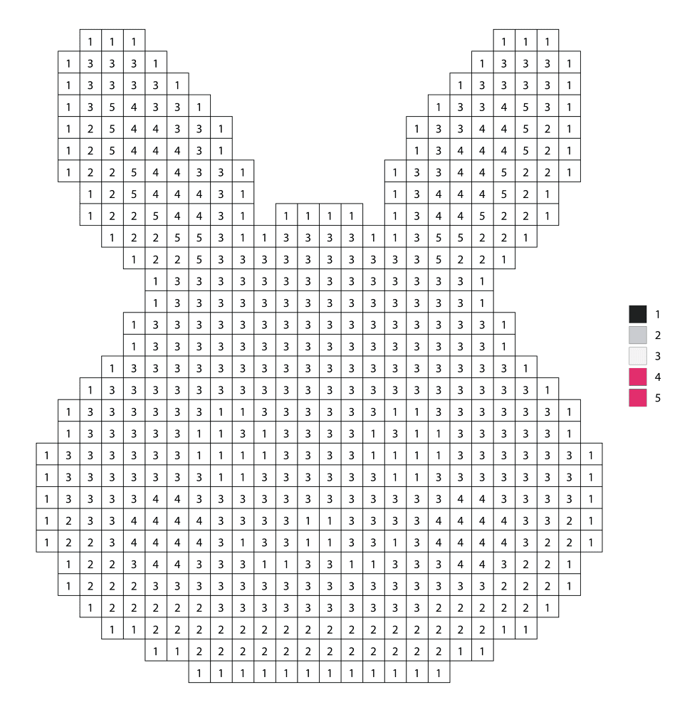 Pixel Kawaii Bunny Color By Number Md Coloring Page — Free Printable — free printable coloring page