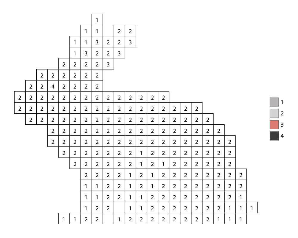 Pixel Rabbit Color By Number Md Coloring Page — Free Printable — free printable coloring page