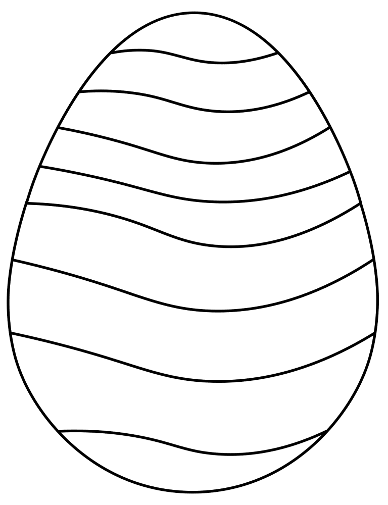 Striped Easter Egg 1 Md Coloring Page — Free Printable — free printable coloring page