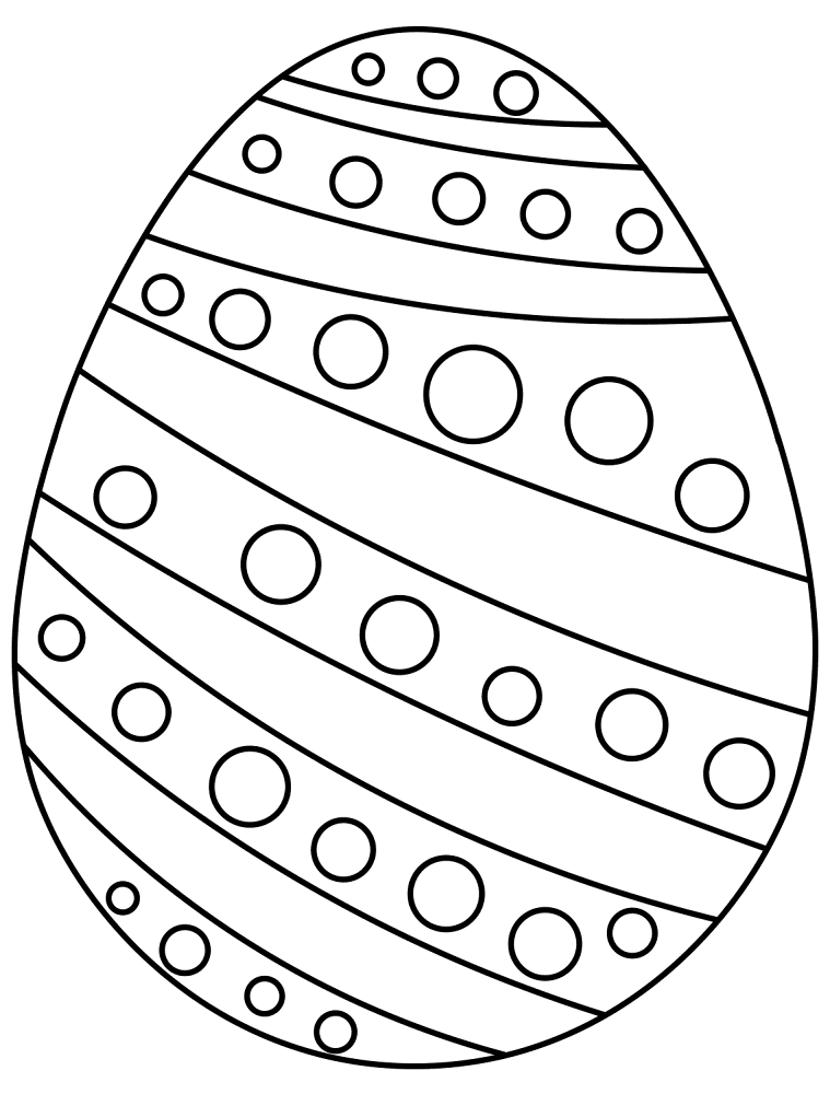 Striped Easter Egg With Circles Md Coloring Page — Free Printable — free printable coloring page