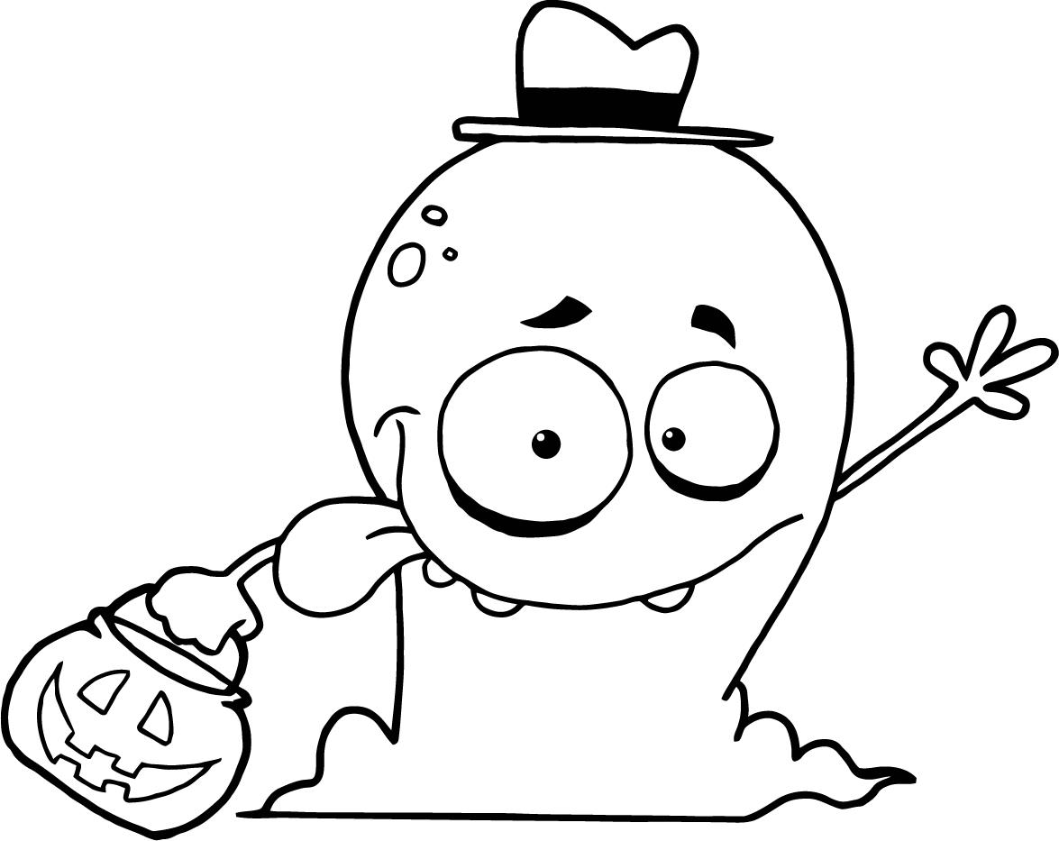 Goofy Ghost Goes Trick Or Treating Coloring Page Original Coloring Page — Free Printable — free printable coloring page